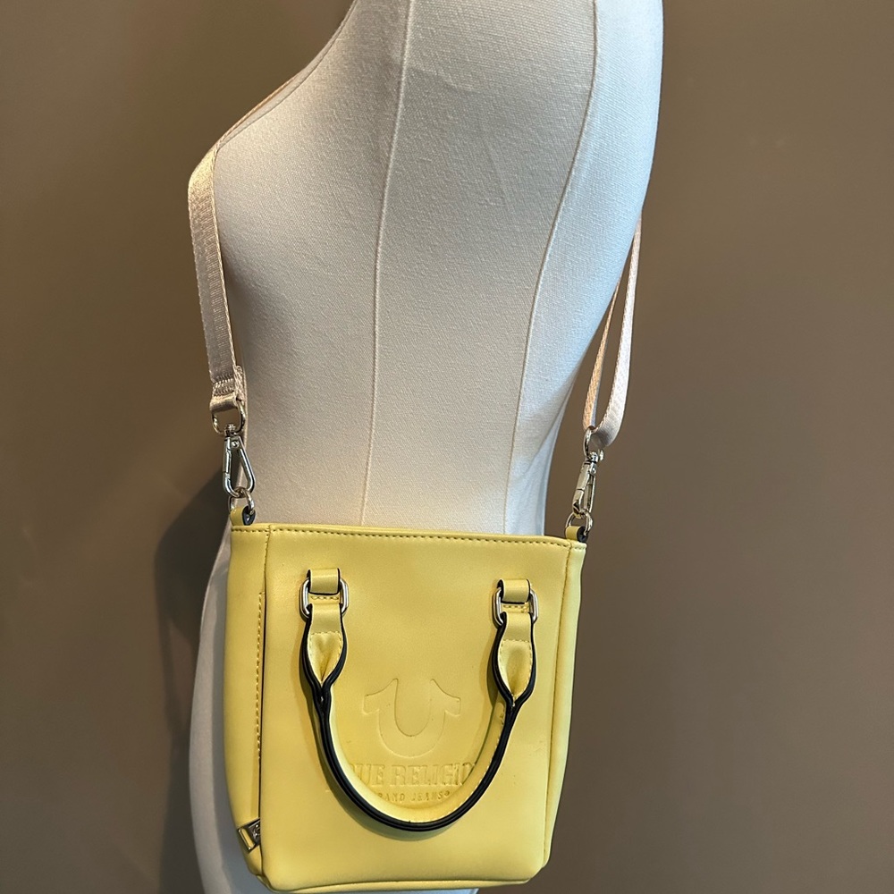 True Religion Mini Love Tote Yellow Crossbody Bag